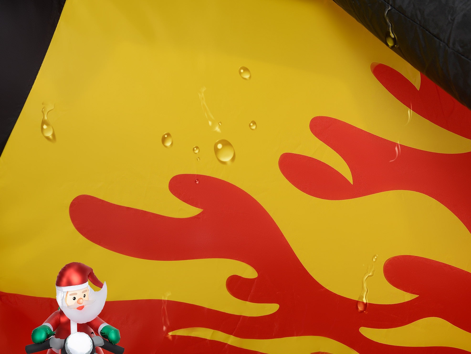 Kerstman op de motor met LED Verlichting Opblaasbaar - Weerbestendig 180x95x170 cm