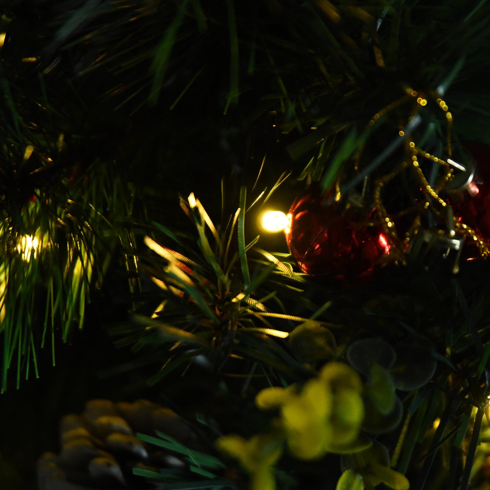 Homcom Set van 2x Mini Kerstboom met LED-verlichting en Decoratie 57 cm