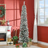 Homcom Kerstboom Smal met Sneeuw - incl. standaard 210 cm - Wit/Groen