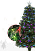 Homcom Kerstboom Fiber Optic LED-verlichting met Ster Piek 120cm - Groen