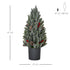 Homcom Mini Kerstboom in  Pot met Dennenappels en Rode Bessen 50 cm