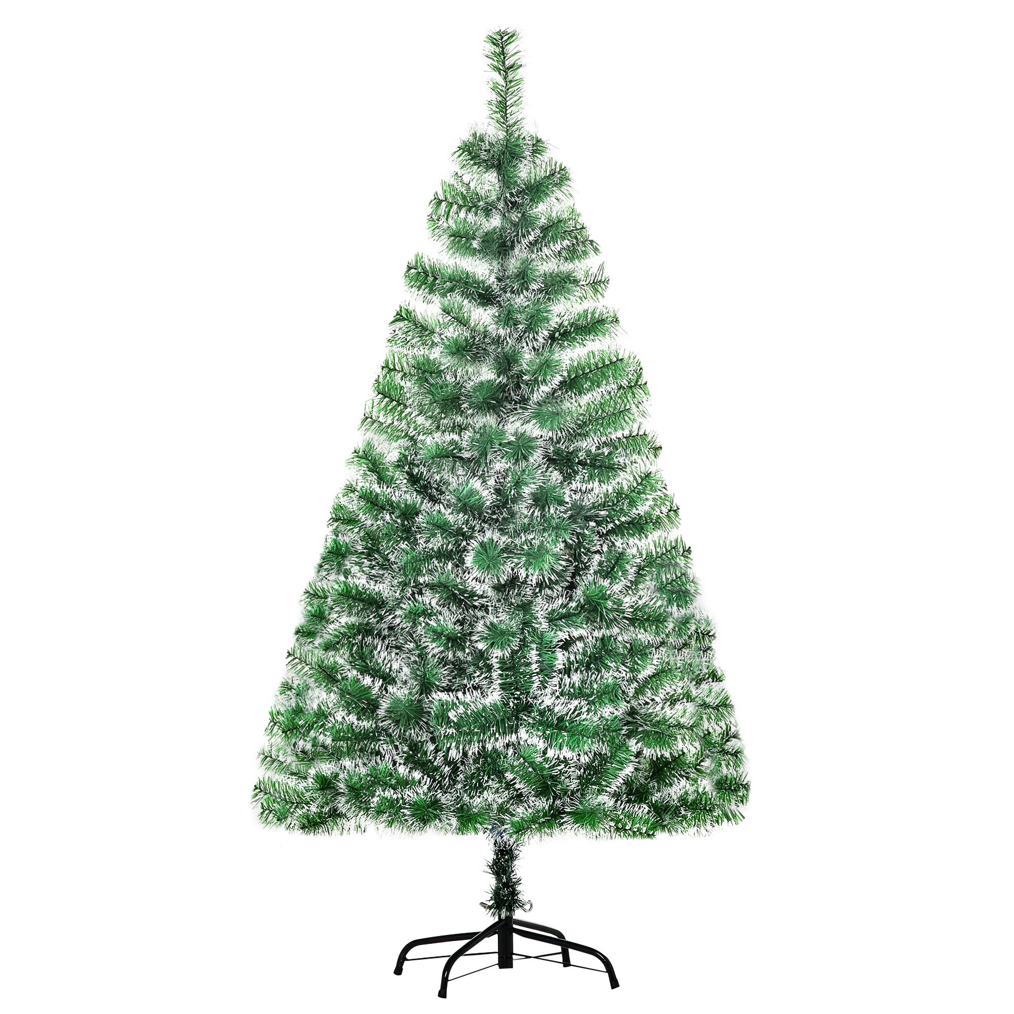 Homcom Kunstkerstboom met witte punten ∅75 x 150 cm - Groen/Wit