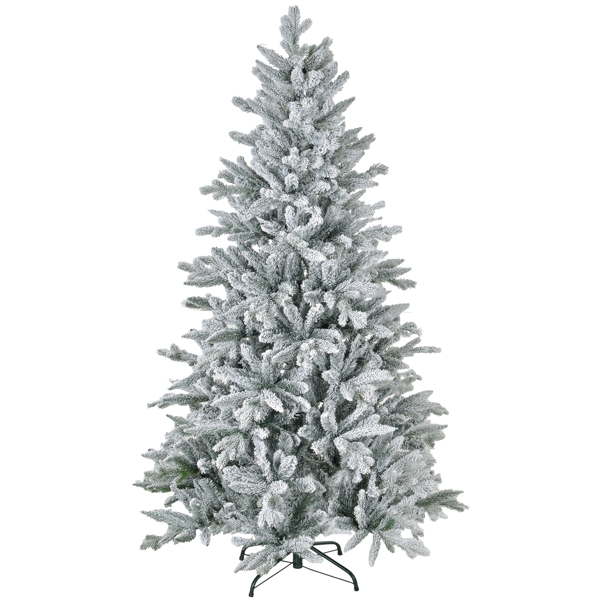 Homcom Kerstboom 180 cm met Sneeuw - Metalen standaard - Wit