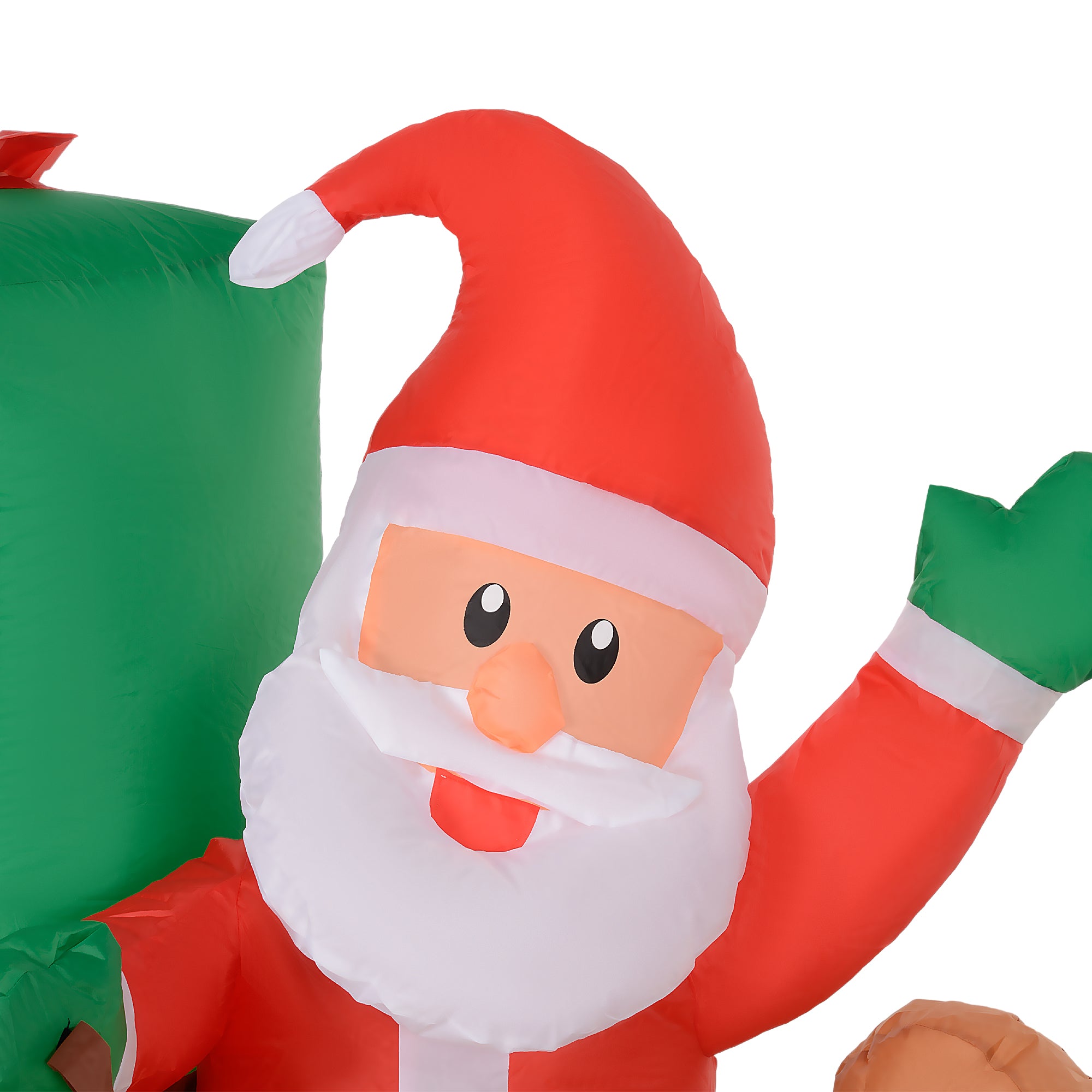 Kerstman met Slee & Rendier opblaasbaar - LED-verlichting - 210x80x140 cm