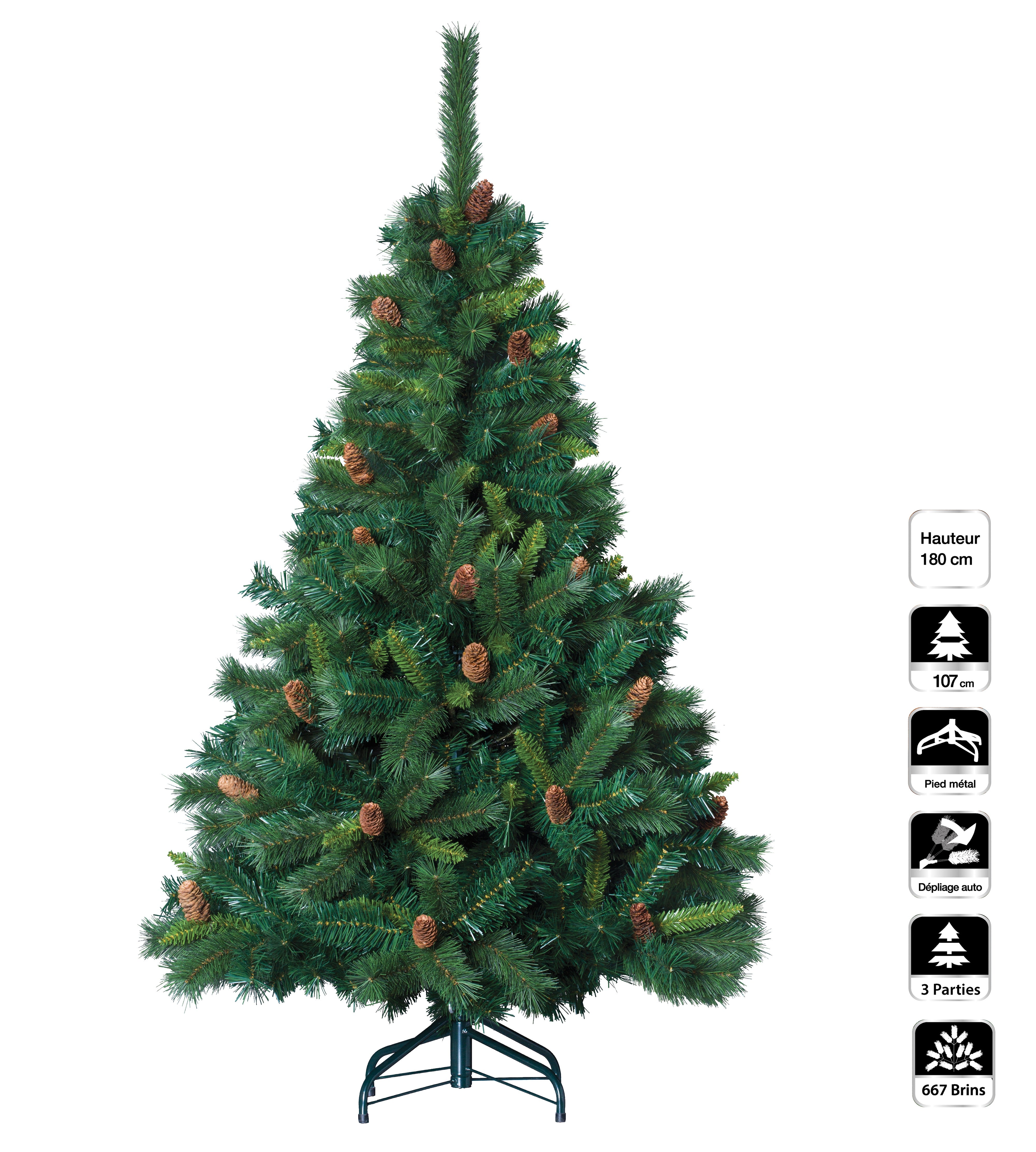 4goodz Royal Majestic Kunstkerstboom 180 cm met Dennenappels