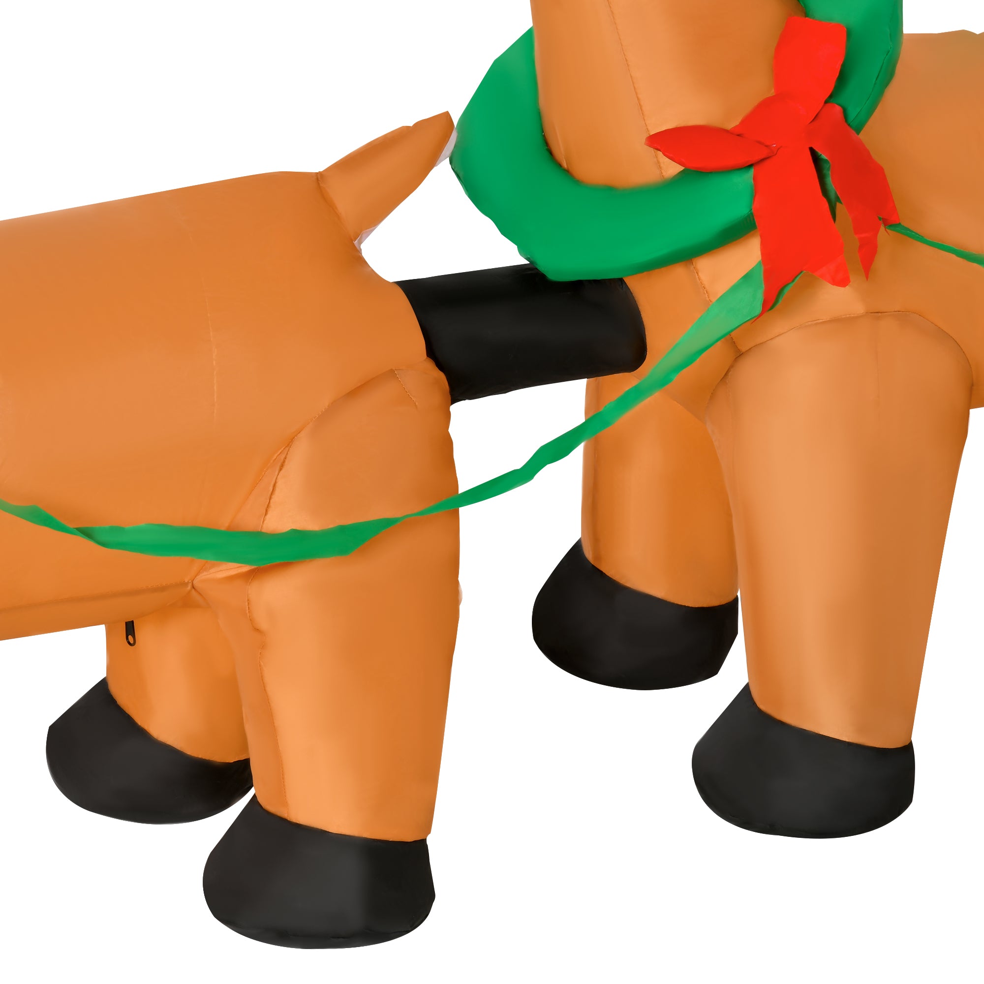Homcom Opblaasbare Kerstman met Slee met 6 LED-lampjes - Waterdicht 240 cm
