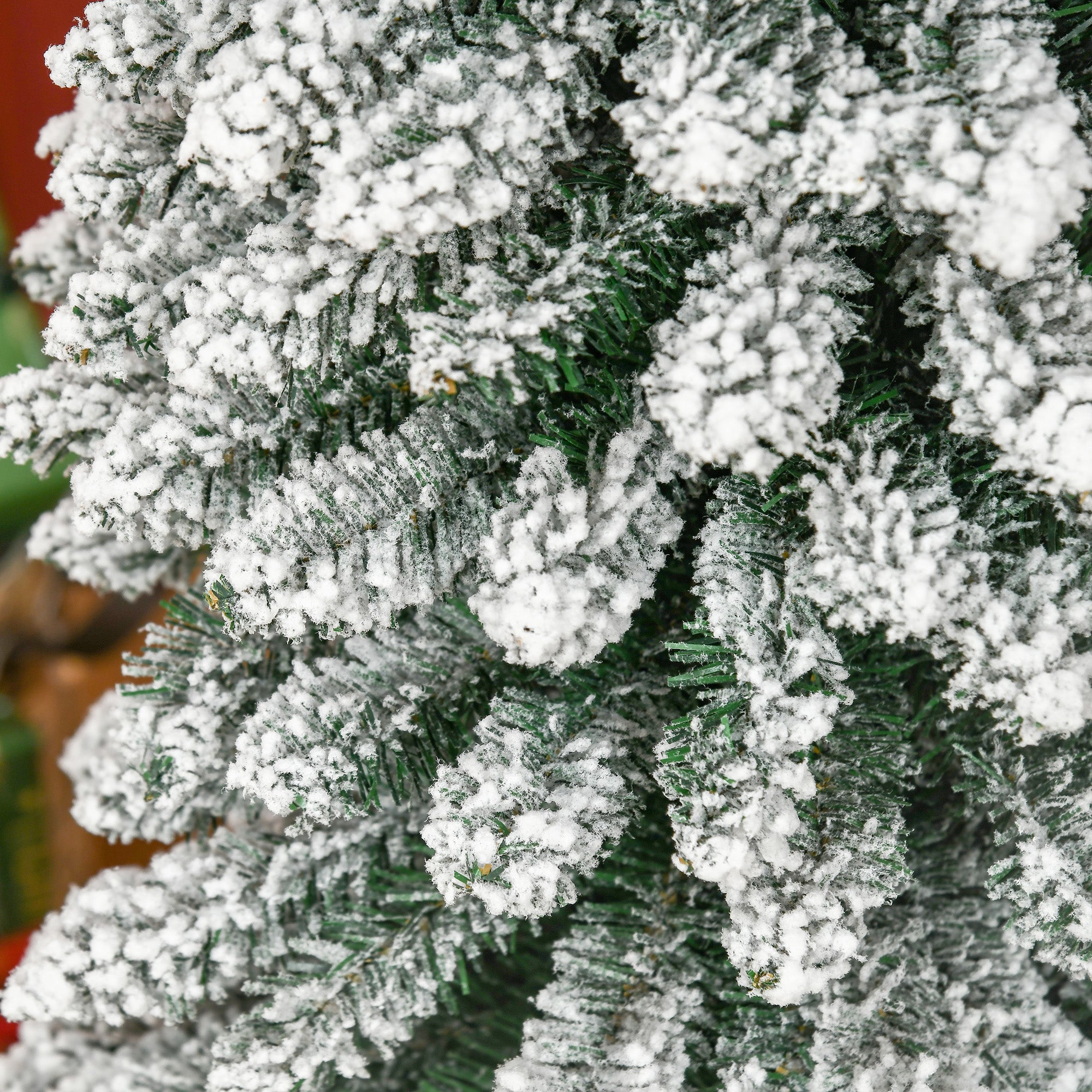Homcom Kerstboom Smal met Sneeuw - incl. standaard 210 cm - Wit/Groen