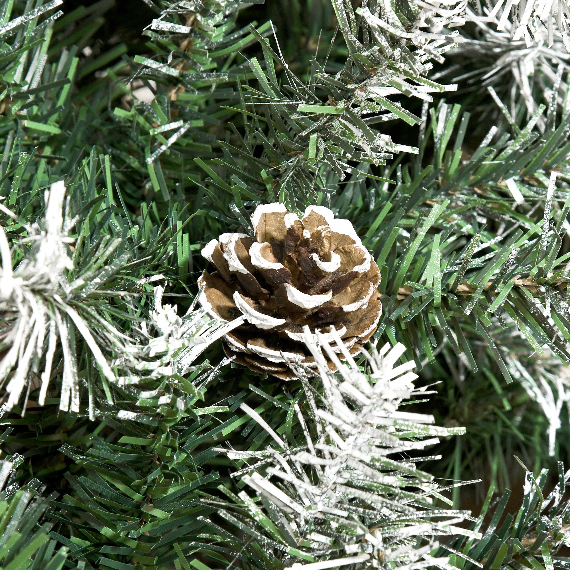 Homcom Kunstkerstboom 800 takken 61 dennenappels sneeuwtoppen- 180 cm