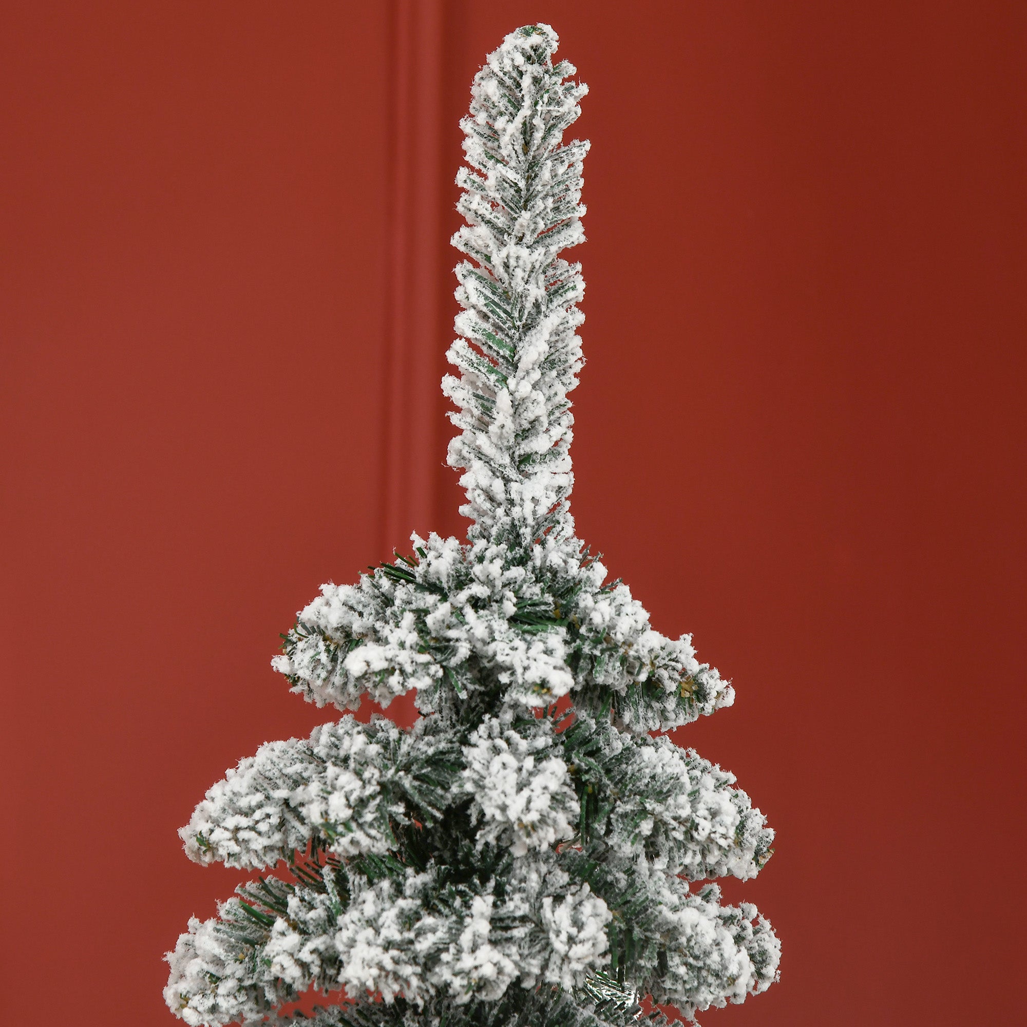 Homcom Kerstboom Smal met Sneeuw - incl. standaard 180 cm - Wit/Groen