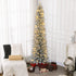 Homcom Kerstboom met Sneeuw met LED Verlichting Ø57 - 210 cm - Metalen voet