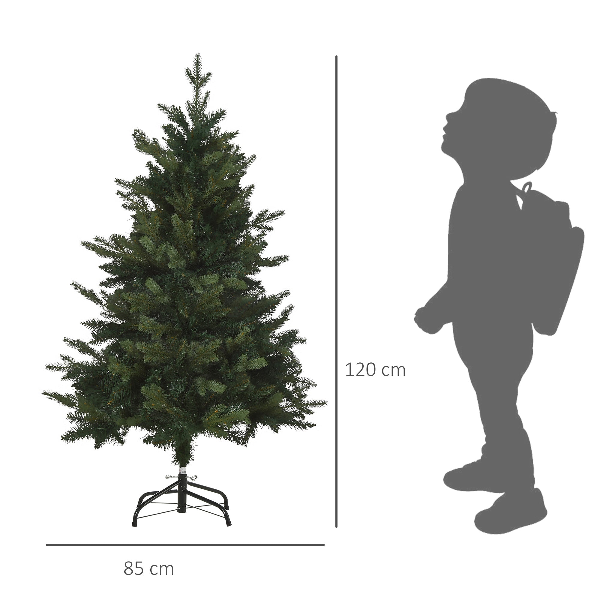 Homcom Kerstboom 120 cm met standaard - Ø85 x 120 cm