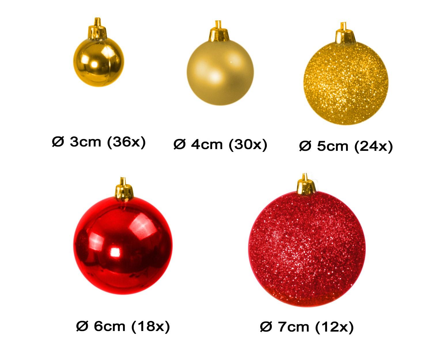 Kunststof Kerstballen set 120 ballen - binnen buiten - Goud/Bordeaux
