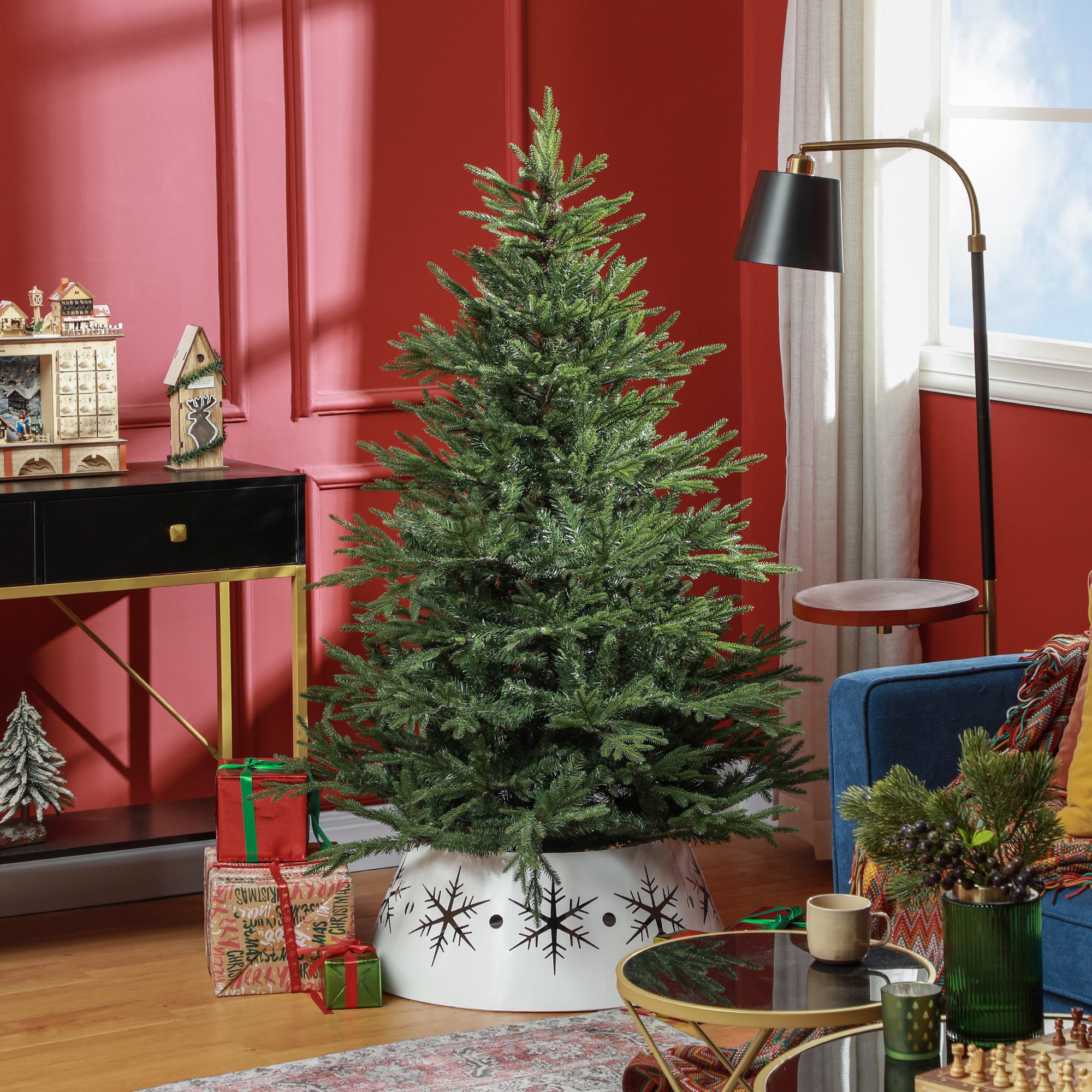 Homcom Kunstkerstboom 150 cm - realistisch uiterlijk - snelle montage - met standaard