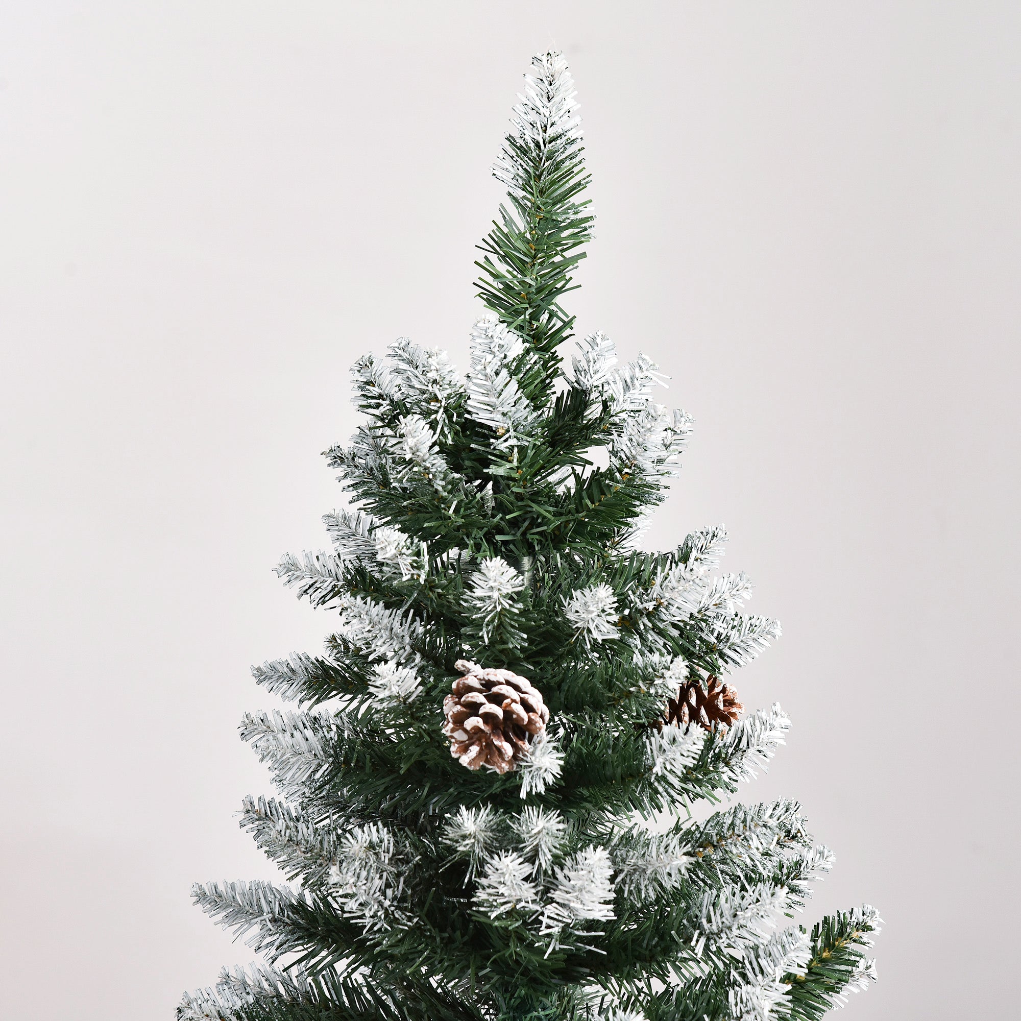 HOMCOM Kunstkerstboom met dennenappels en sneeuw 150 cm - Ø69 cm