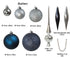 4seasonz® Kunststof Kerstballen set 130 ballen, piek en snoer Zilver/Blauw