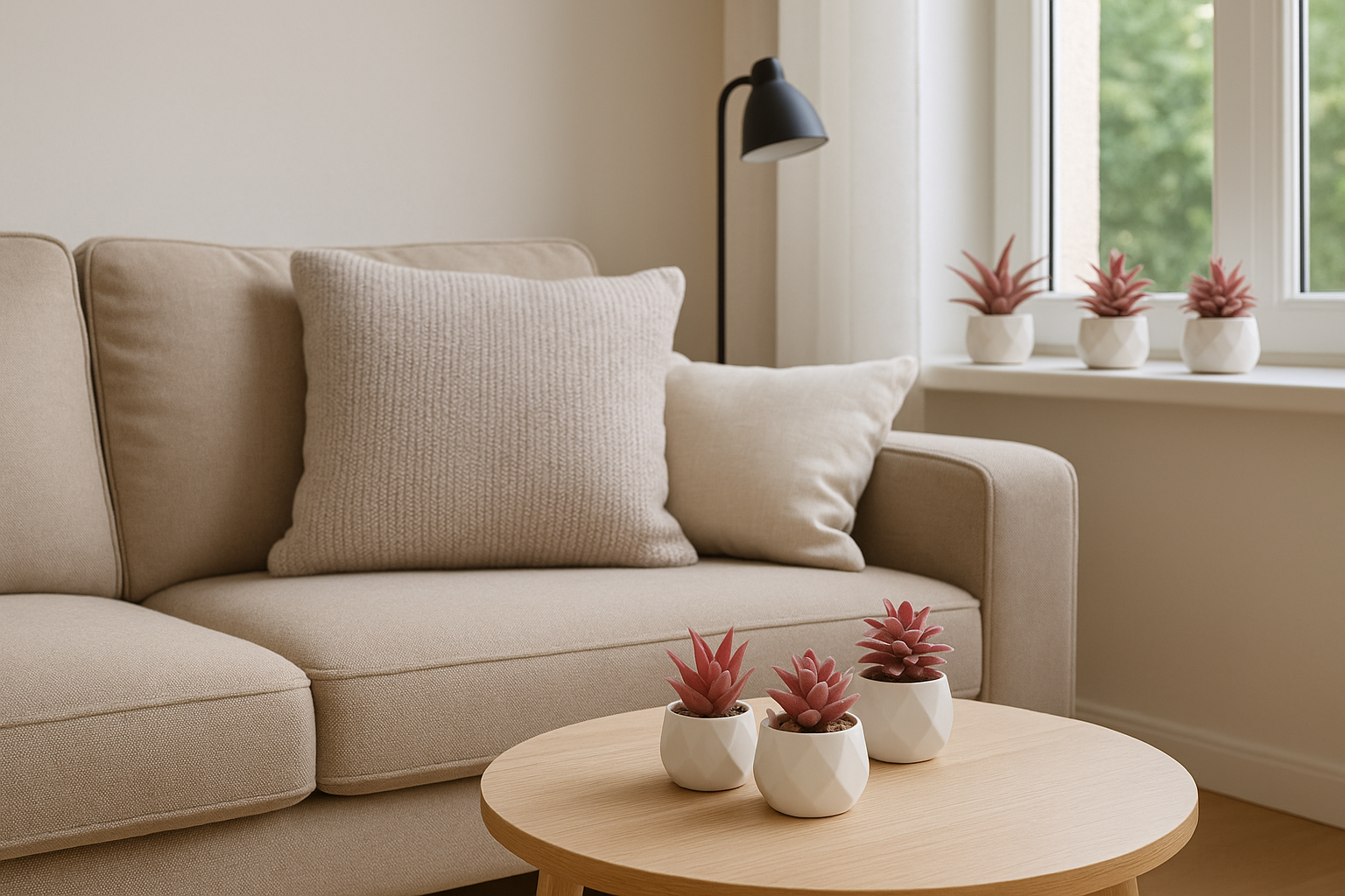 Greendream® Mini Kunstplantjes Set 6 stuks in Keramiek Potje - 6 Stuks Vetplanten - Roze