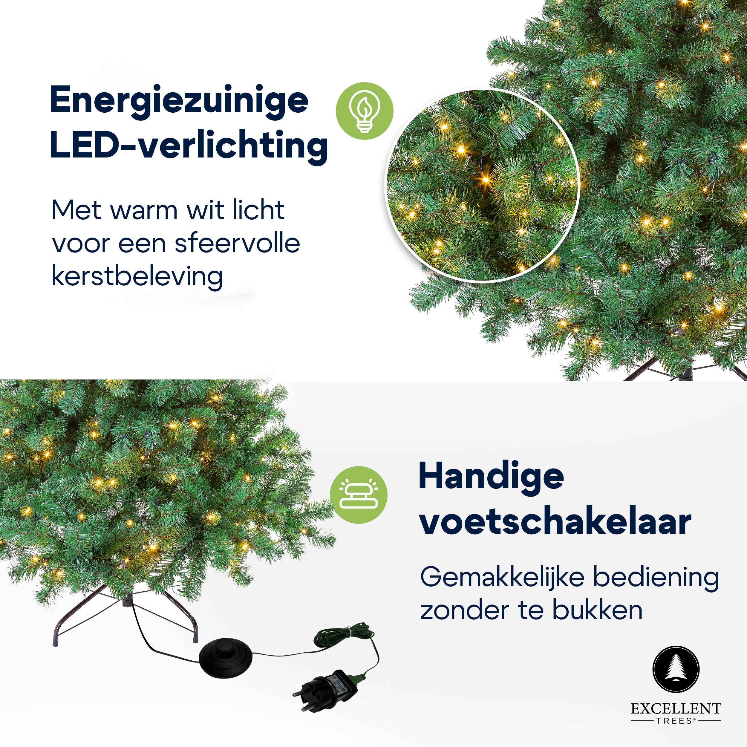 Christmas tree Excellent Trees® LED Stavanger Green 210 cm with lighting