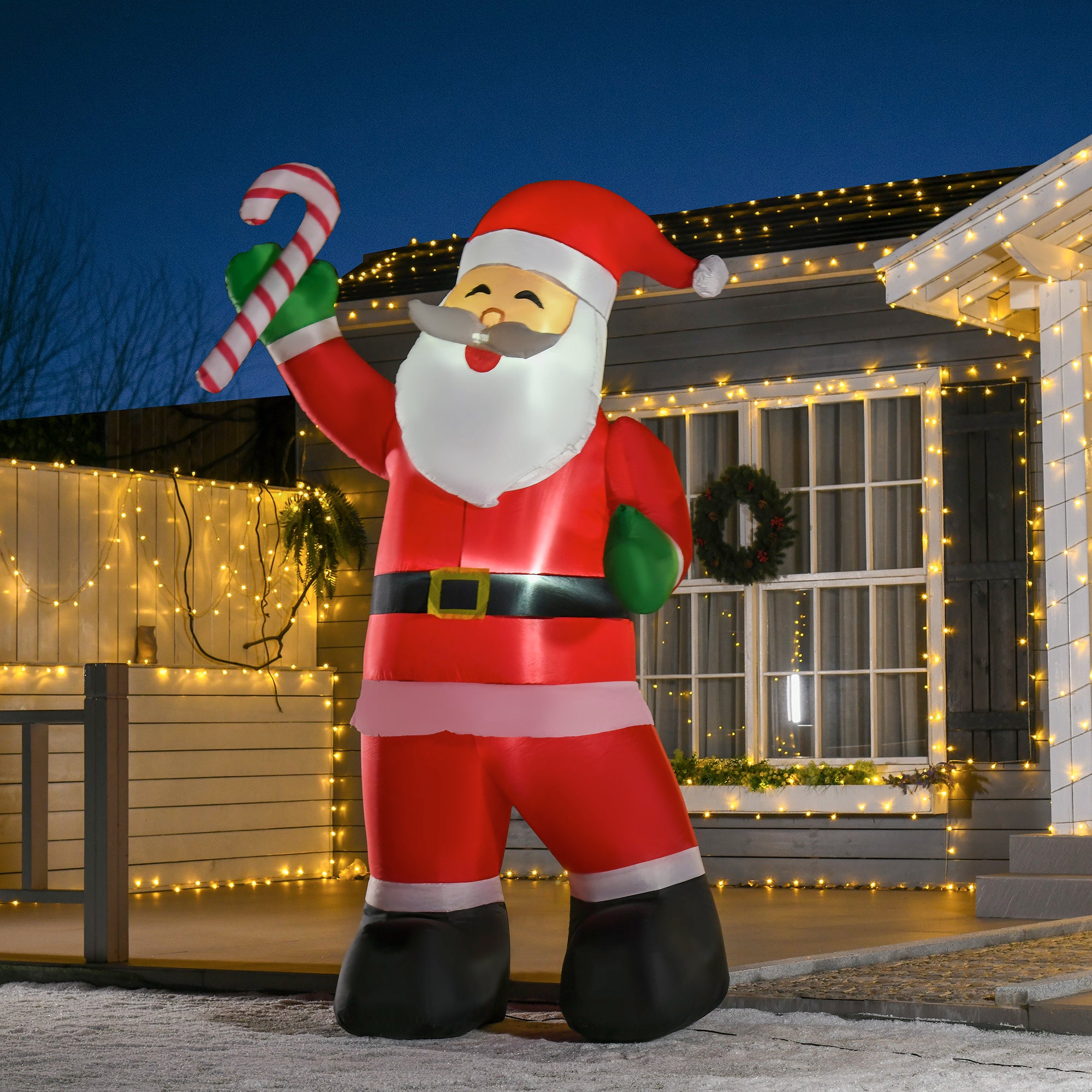 Homcom Opblaasbare kerstman met LED-verlichting 250cm