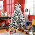Homcom Kerstboom met kunstsneeuw 180cm met Voet - Wit/Groen