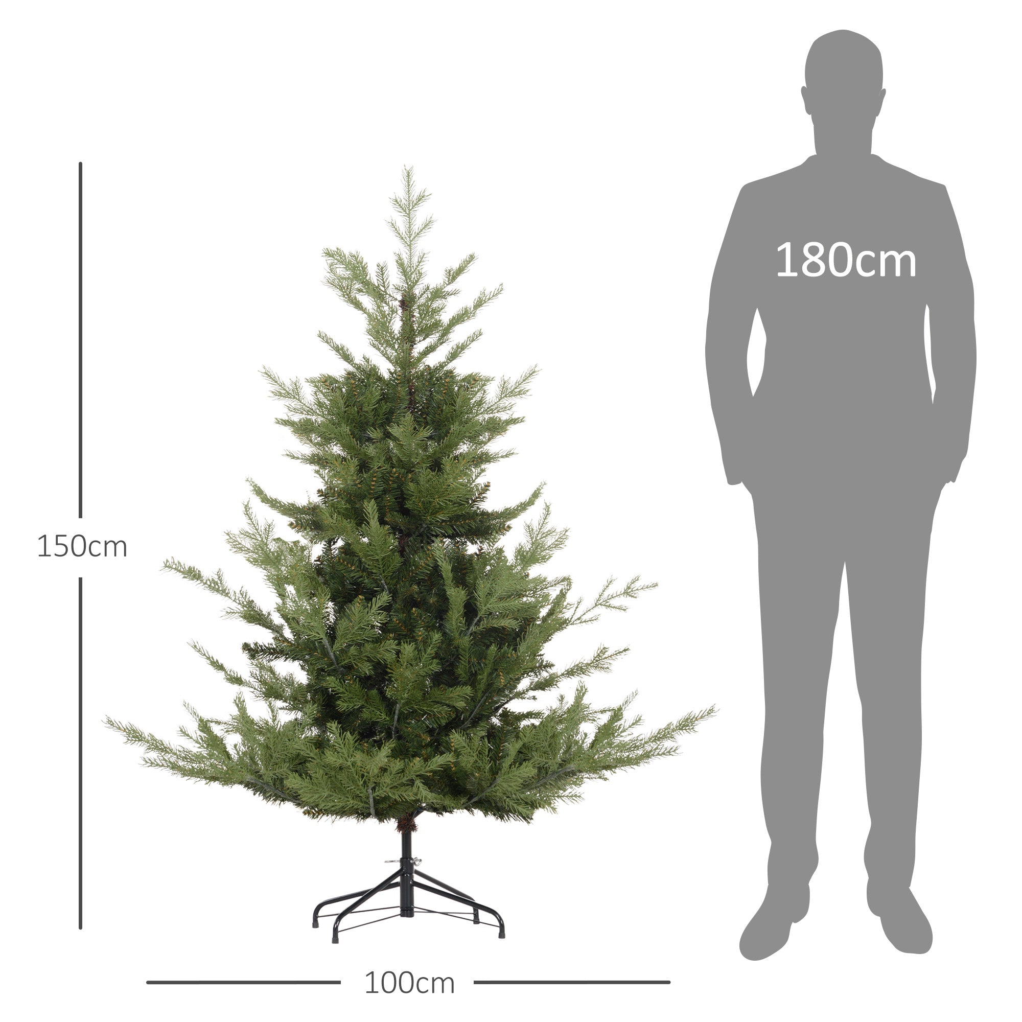 Homcom Kunst-Kerstboom PE 100x150cm - Groen