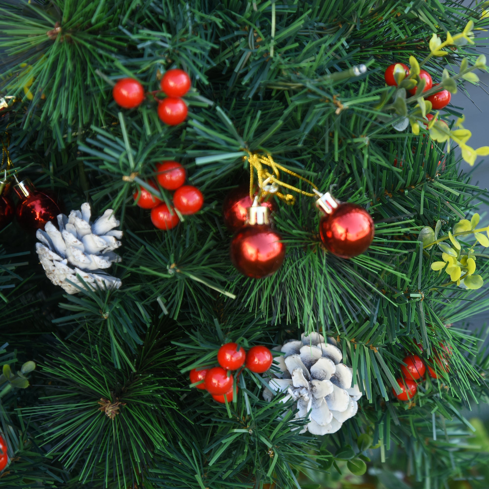 Homcom Set van 2x Mini Kerstboom met LED-verlichting en Decoratie 57 cm