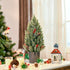 Homcom Mini Kerstboom in  Pot met Dennenappels en Rode Bessen 50 cm