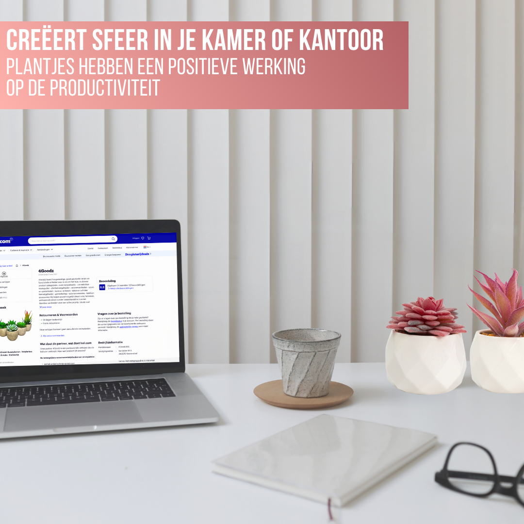 Greendream® Mini Kunstplantjes Set 6 stuks in Keramiek Potje - 6 Stuks Vetplanten - Roze