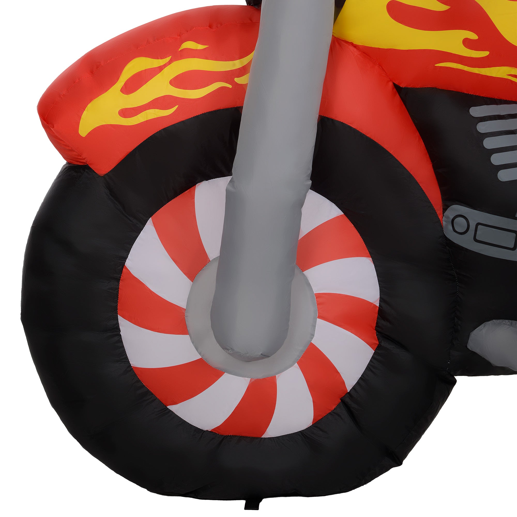 Kerstman op de motor met LED Verlichting Opblaasbaar - Weerbestendig 180x95x170 cm