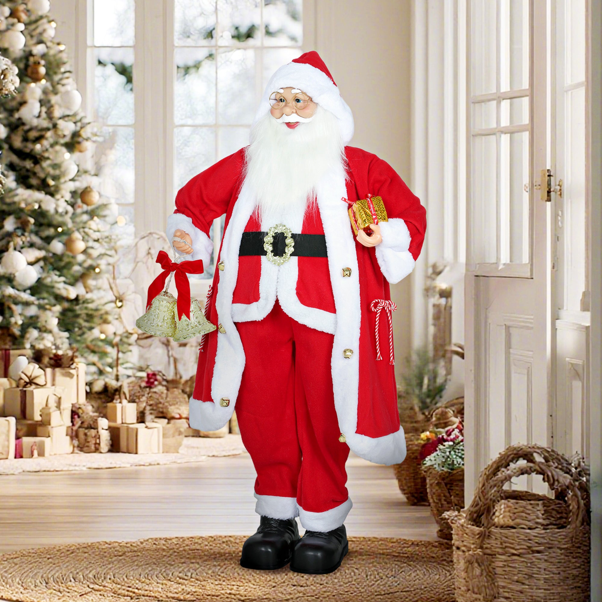 4goodz Bewegende Kerstman op Batterijen 115 cm - Geluidsactivering