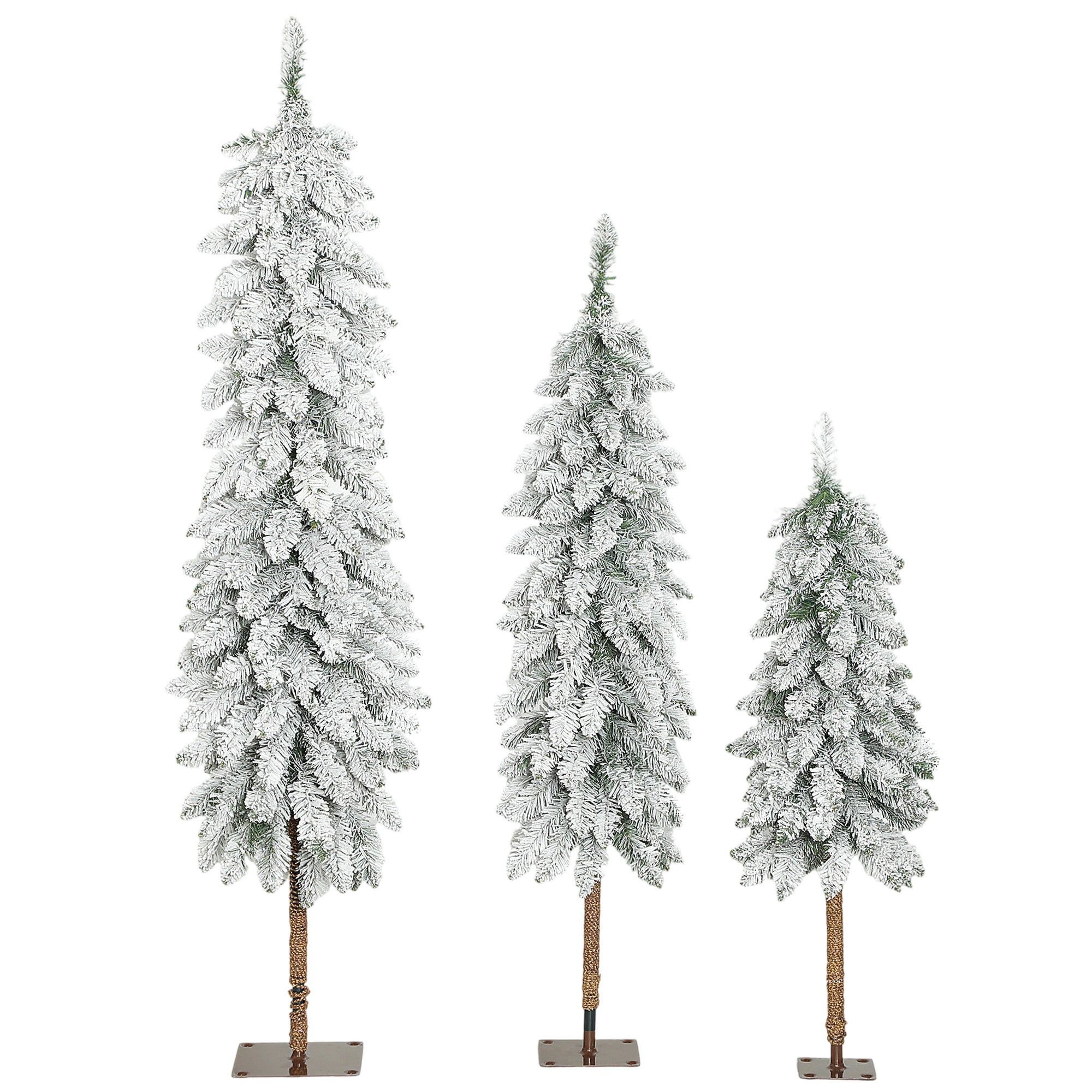 4goodz set 3 Kerstbomen met sneeuw 90/120/150 cm