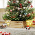 Homcom Kerstboomrok 65 x 65 cm - Kerstboommand van vurenhout - Bruin