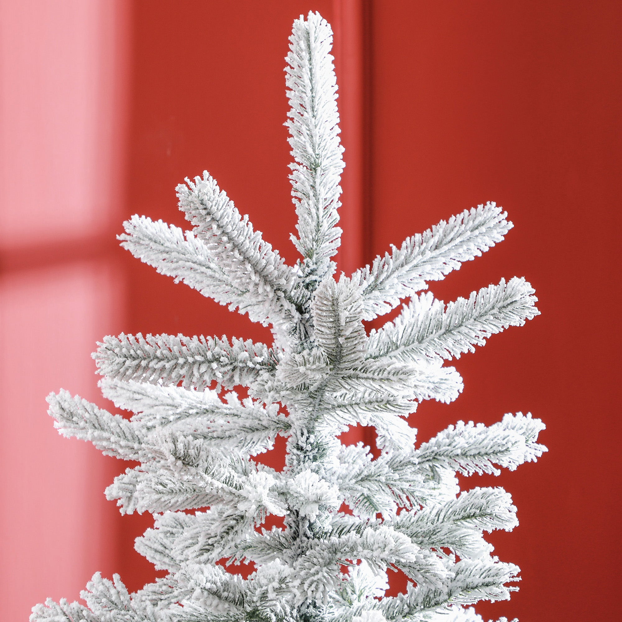 Homcom Kerstboom met kunstsneeuw 180cm met Voet - Wit/Groen