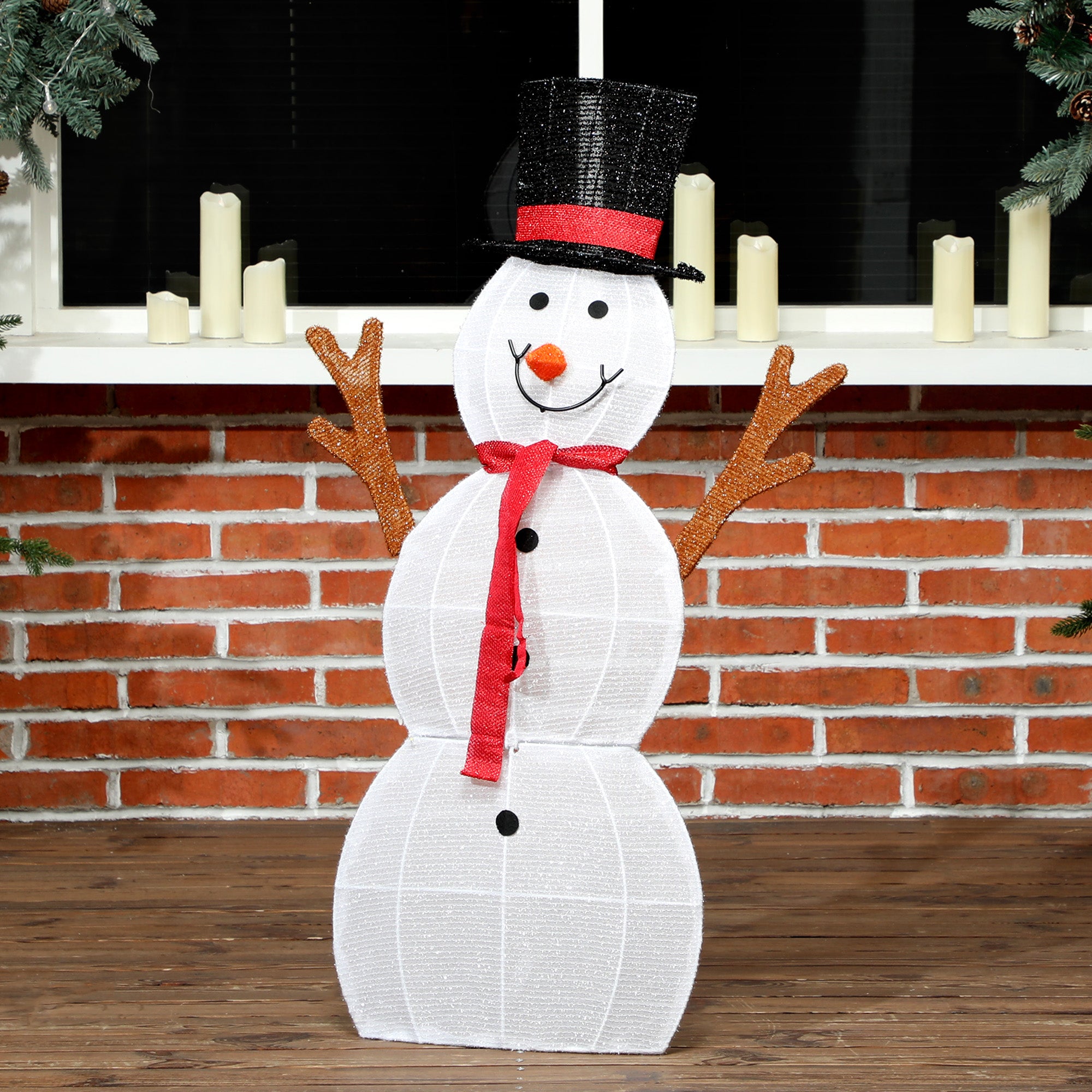 4goodz kerstfiguur Set van Sneeuwmannen met verlichting 148 LED - wit