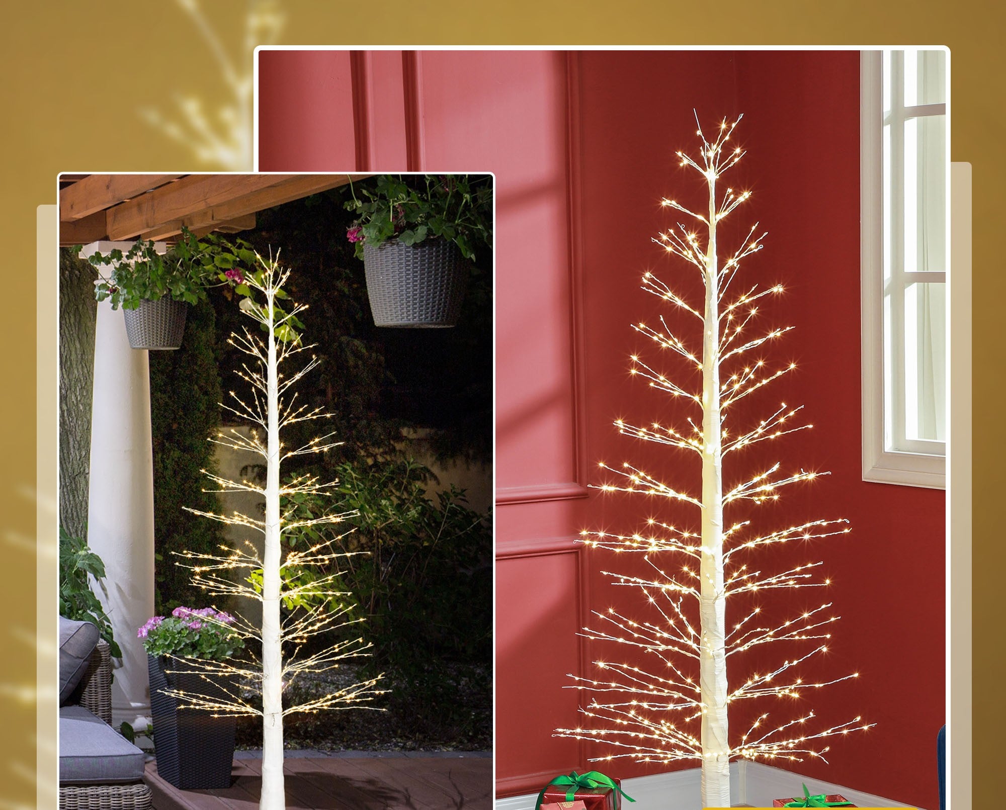 4goodz Kunstkerstboom abstract met LED-verlichting - 180 cm hoog - Wit