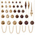 4seasonz® Kerstballen set 130 Kunststof - Ballen Piek en Parelsnoer Bruin