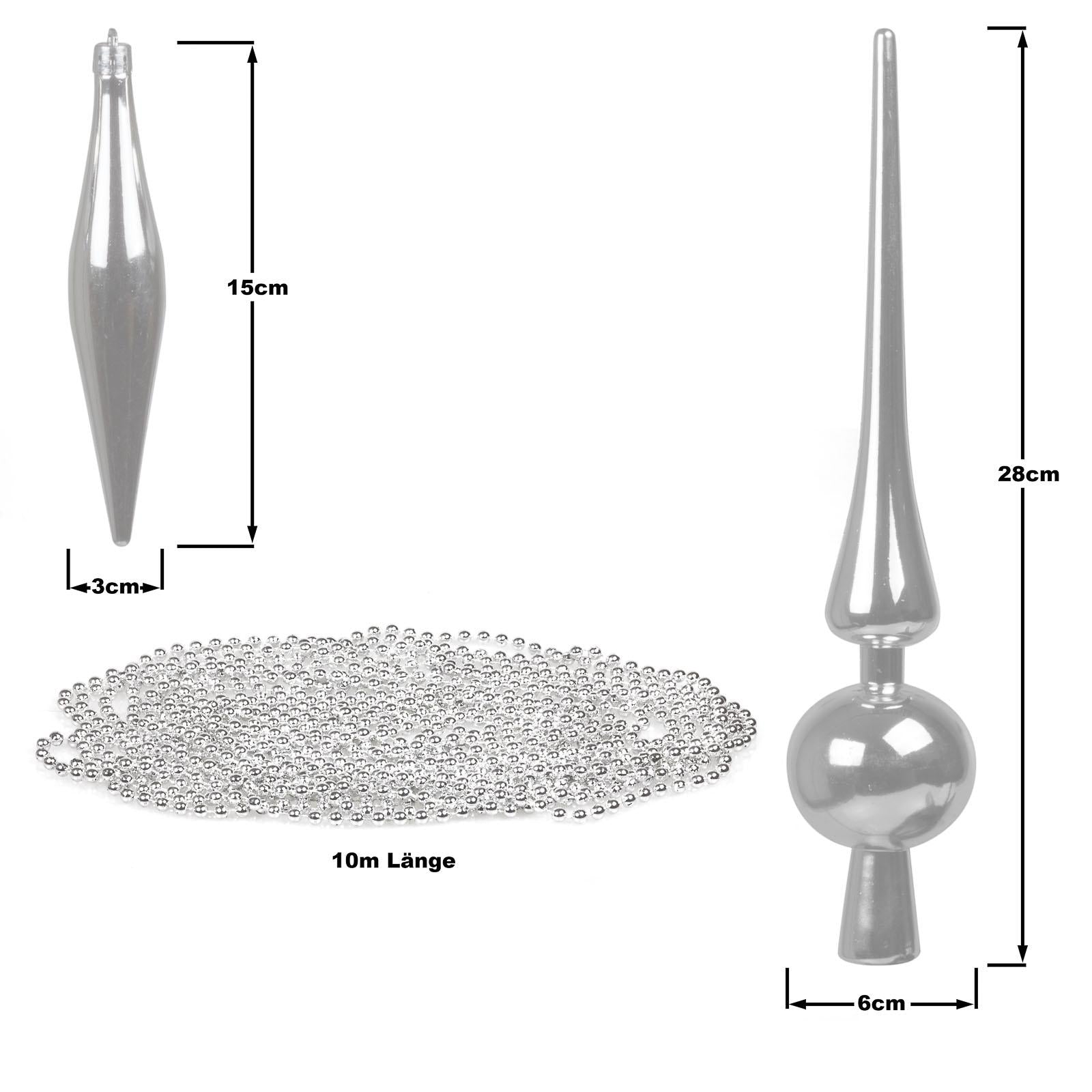 4seasonz Kerstballen Set 130 Ballen Piek en Slinger - Paars/Zilver