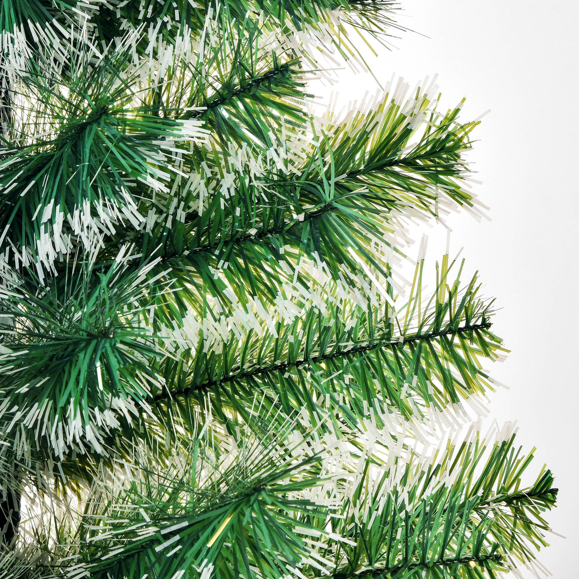 Homcom Kunstkerstboom met witte punten ∅75 x 150 cm - Groen/Wit