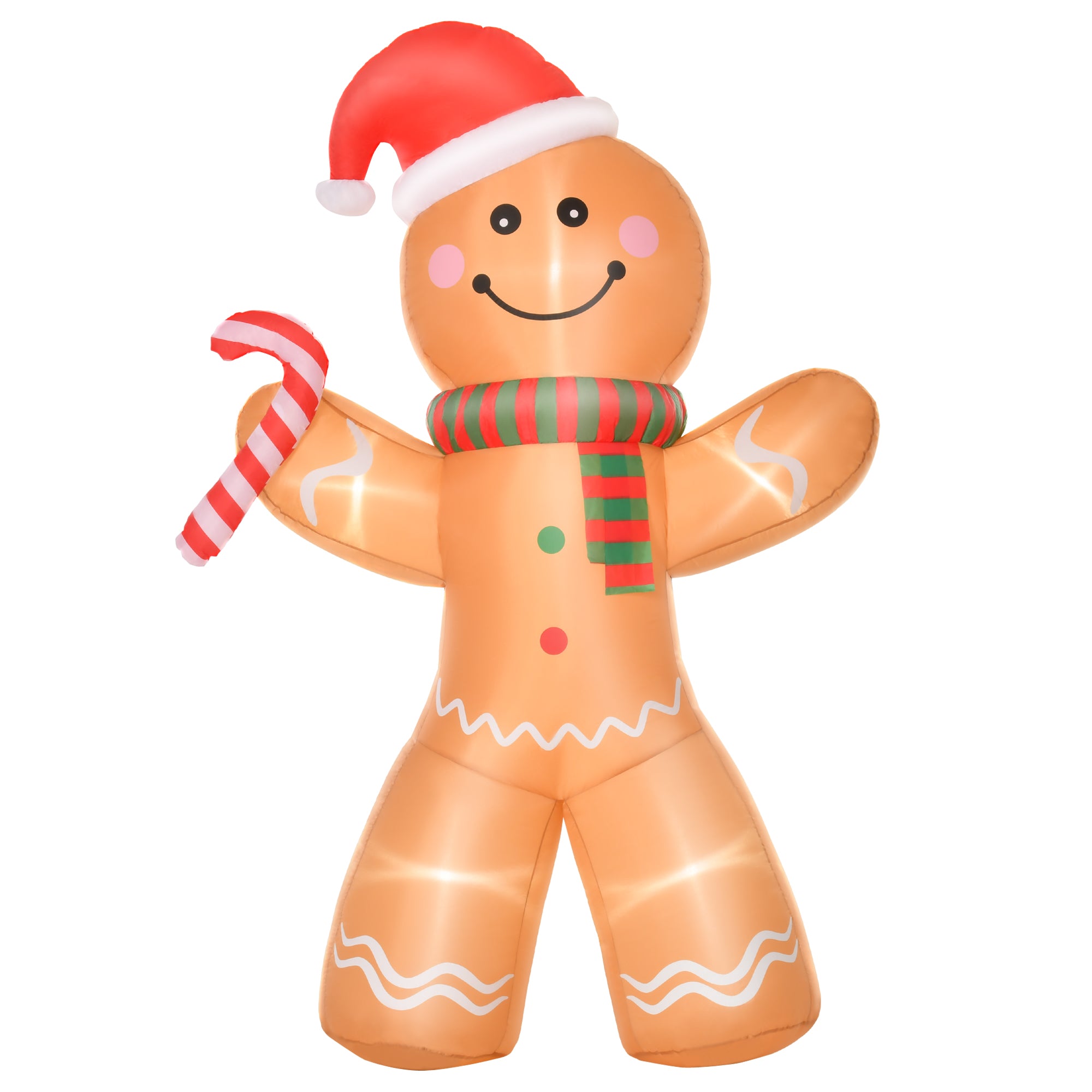 Opblaasbare Kerstfiguur Opblaasbare Peperkoekman met LED licht - 240 cm