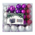 4seasonz® Kunststof Kerstballen set 120 ballen - plastic - Zilver/Paars