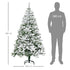 Homcom Kunstkerstboom met Sneeuweffect Scharnierconstructie Ø105 x 180H cm - Groen/Wit