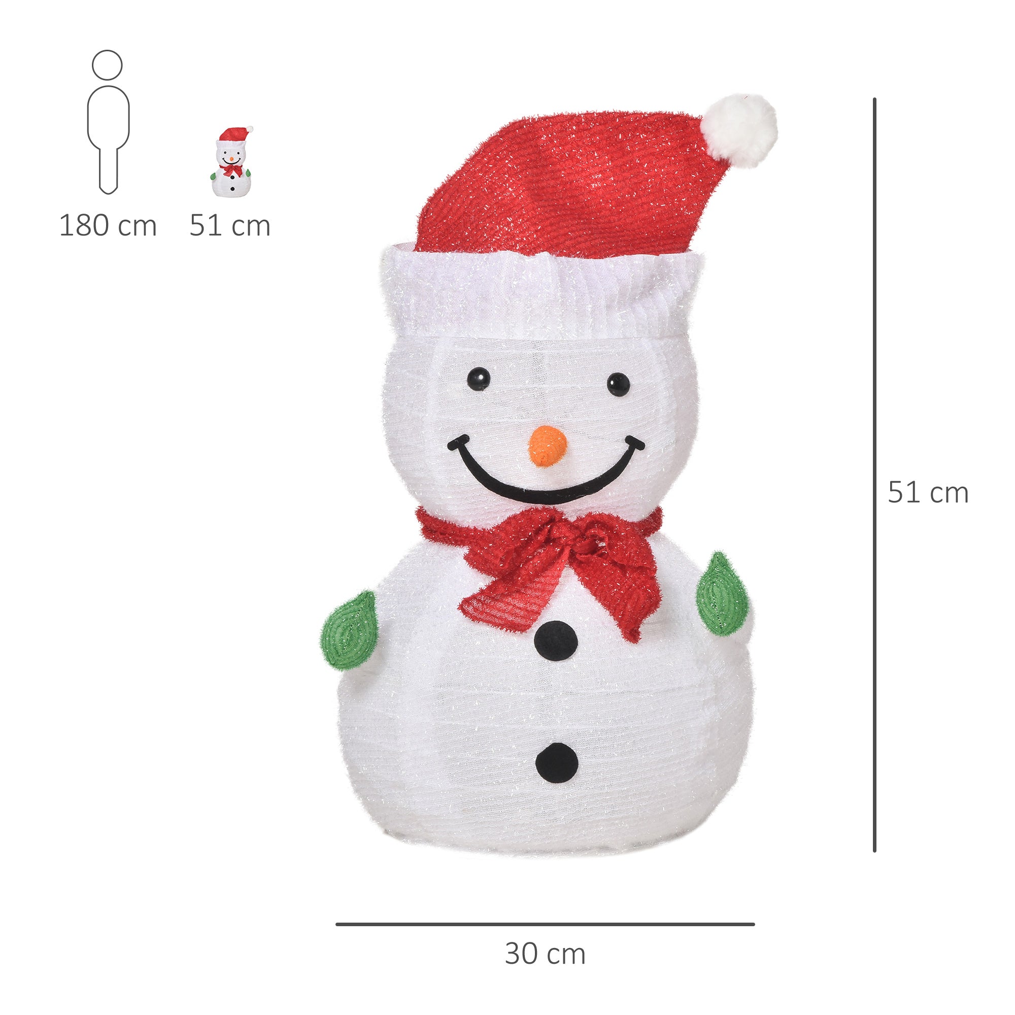 4goodz Outsunny Opblaasbare Outdoor Sneeuwpop 53 cm hoog met LED Verlichting