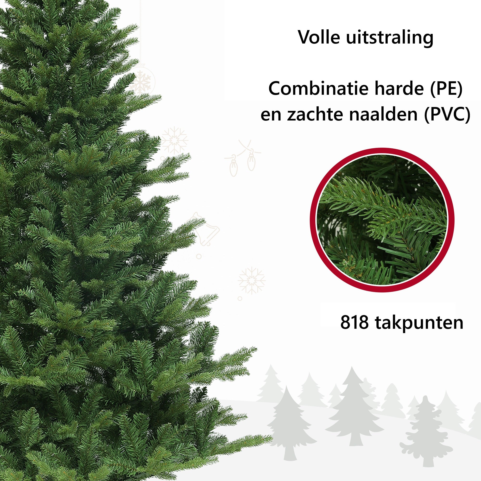 Homcom Kerstboom - natuurgetrouw - breed Ø105 x 180 cm - Groen