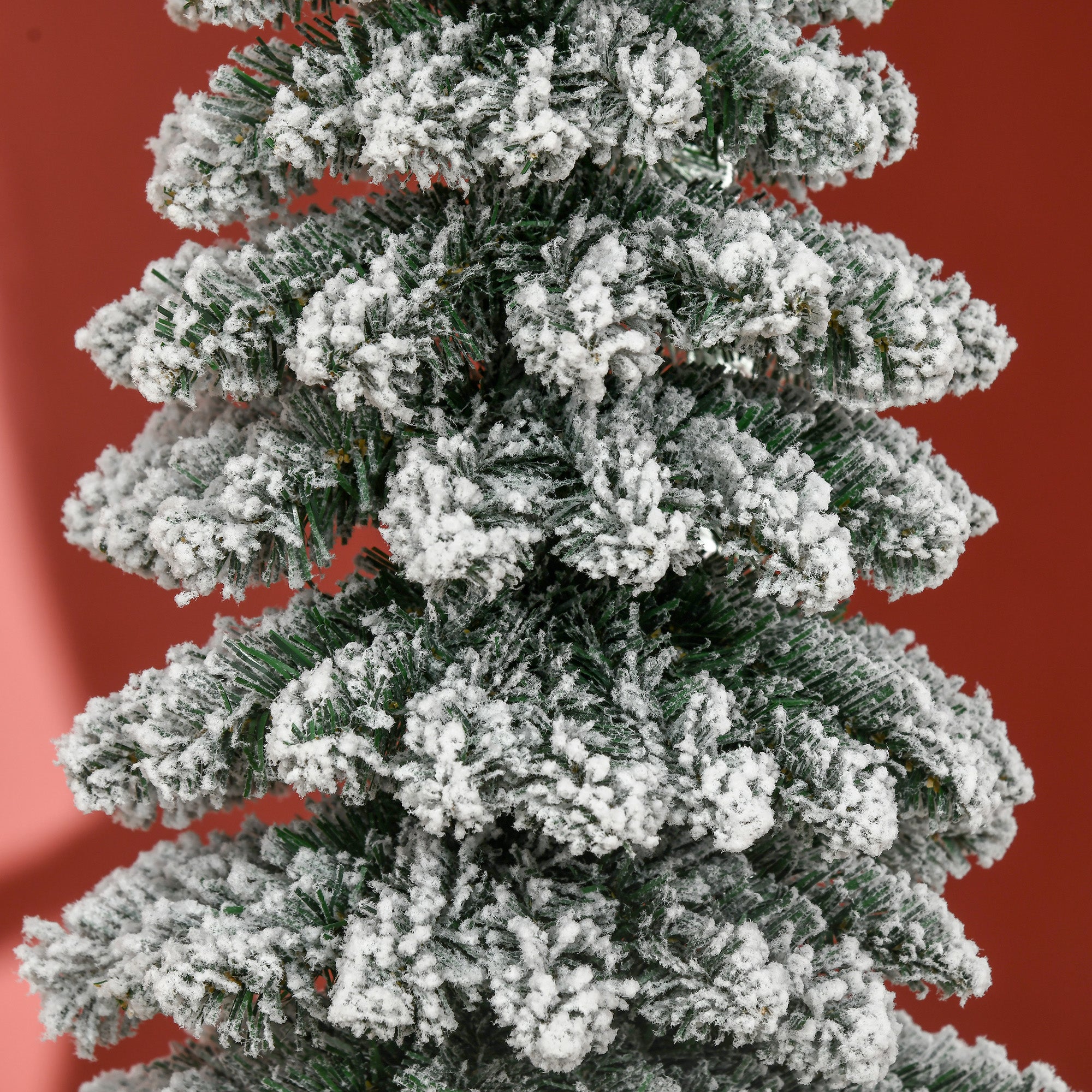 Homcom Kerstboom Smal met Sneeuw - incl. standaard 180 cm - Wit/Groen