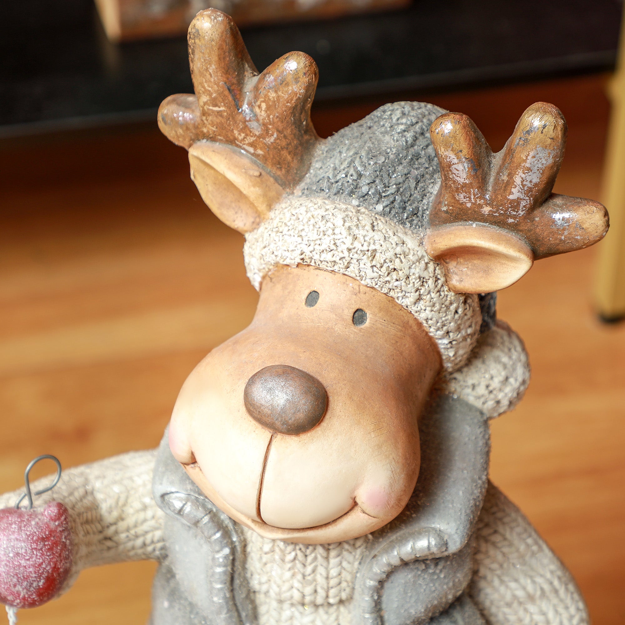 4goodz Kerstdecoratie, rendier met lantaarn, LED, werkt op batterijen, 25,5 x 19,5 x 52 cm