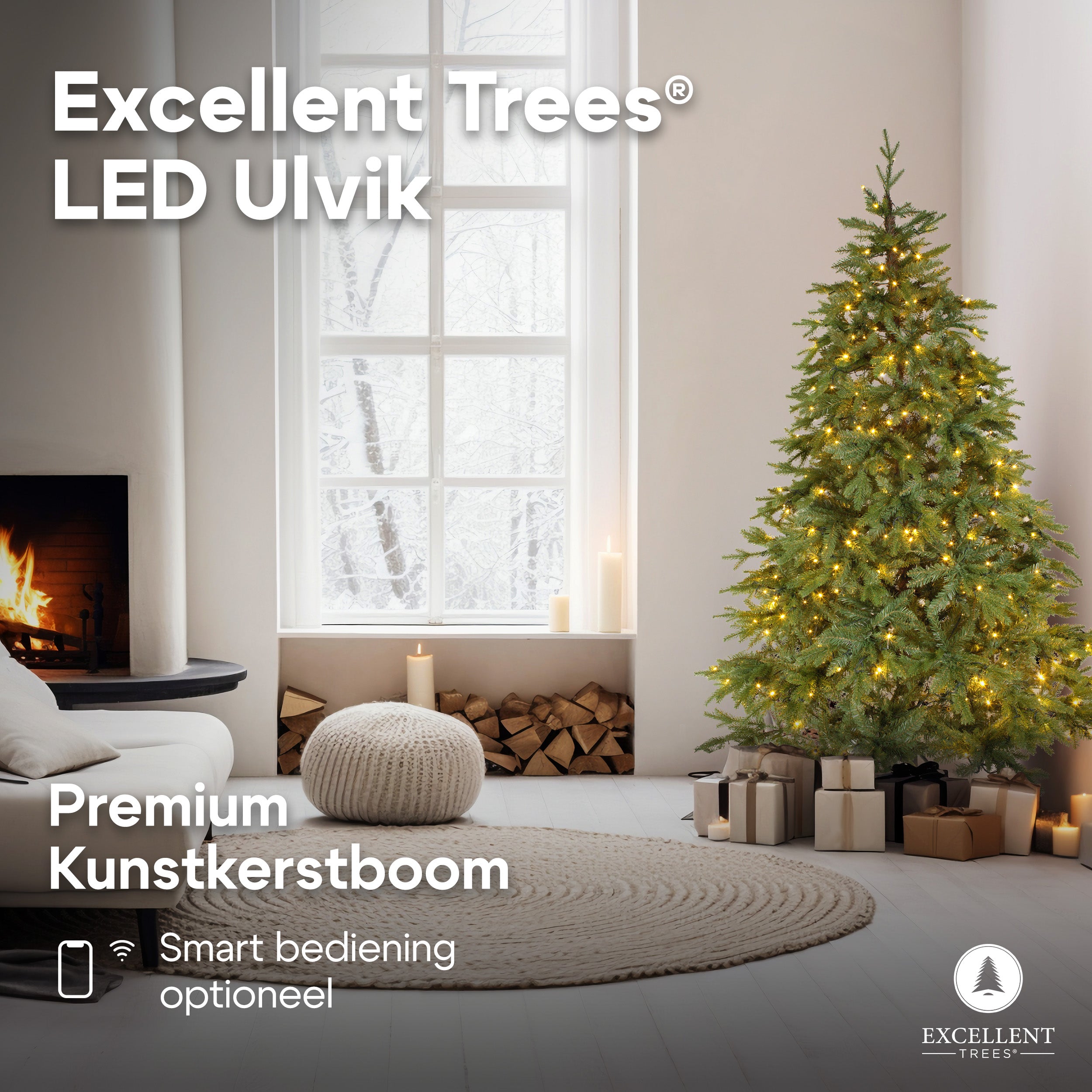 Excellent Trees® LED Ulvik 210 cm - Premium Kerstboom met 460 lampjes  ⌀140cm - 210cm