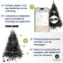 Excellent Trees® Stavanger Black 150 cm Zwarte Kerstboom met Verlichting - 250 LED Lampjes - ⌀91cm - ↕150cm