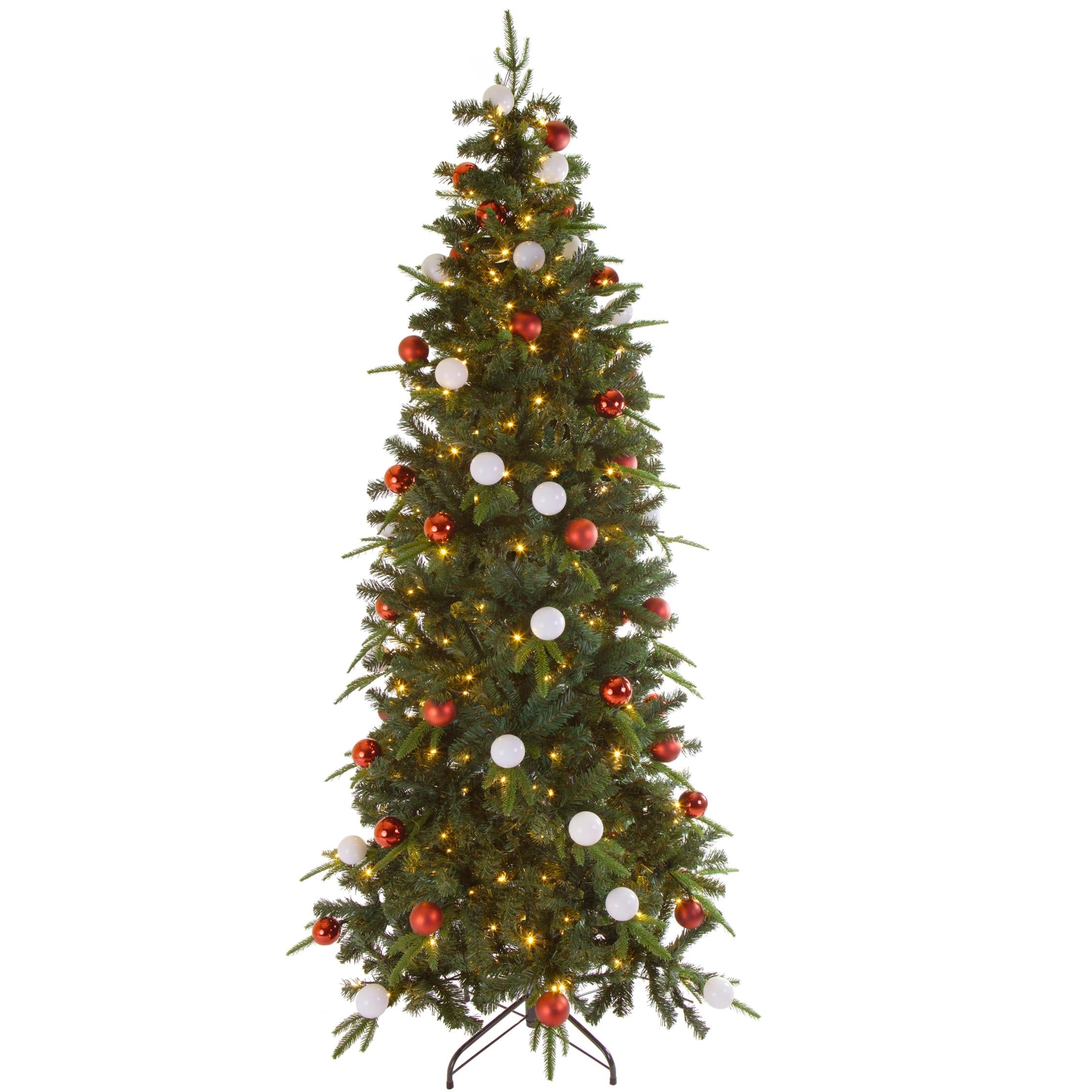 Christmas Tree with Decoration Easy Set Up Tree® LED Avik Red 210 cm - 310 Lights