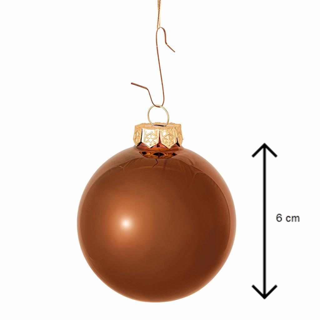 Decosy® Opal Christmas baubles Glass 32 pieces - 60 mm - Brown