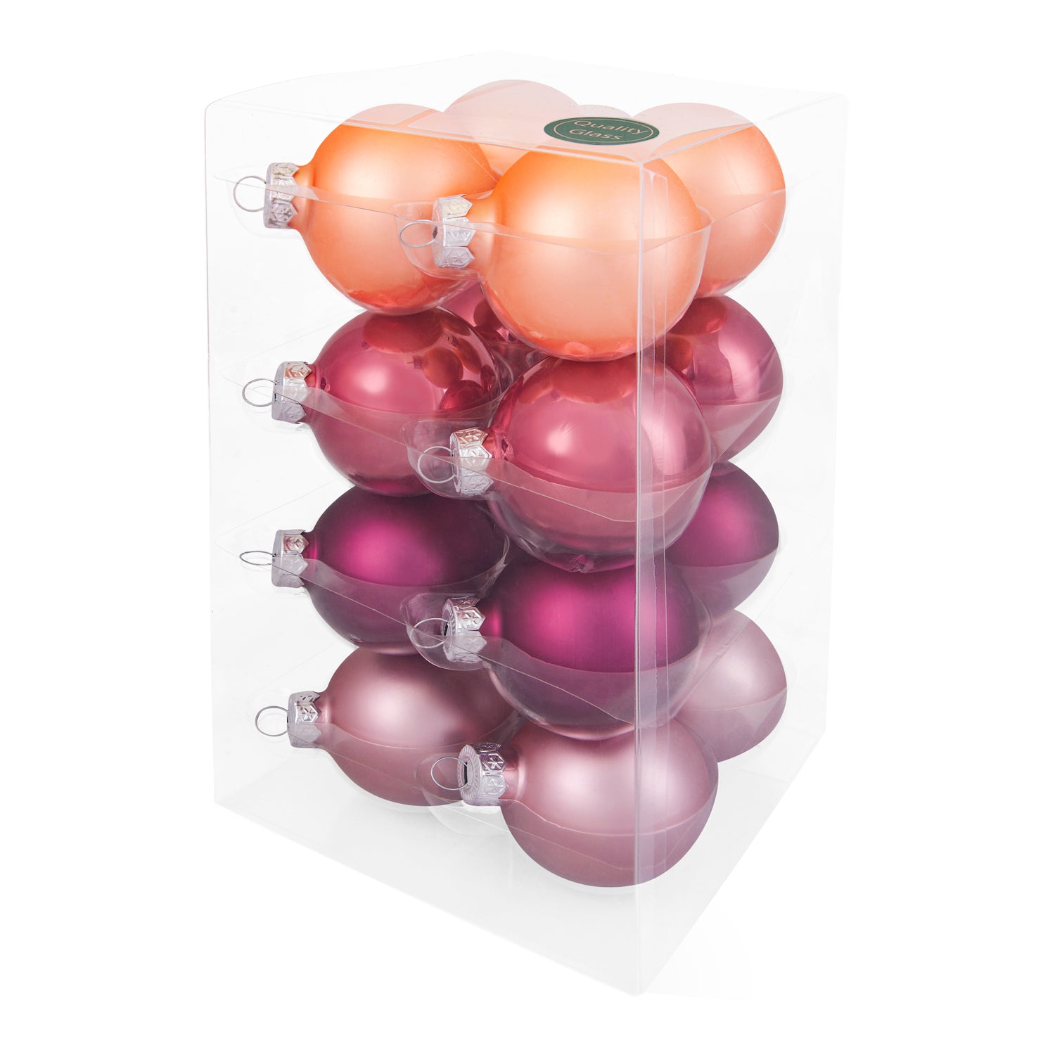 Decosy® Hibiscus Combi Kerstballen Glas 32 stuks - 60 mm - Roze