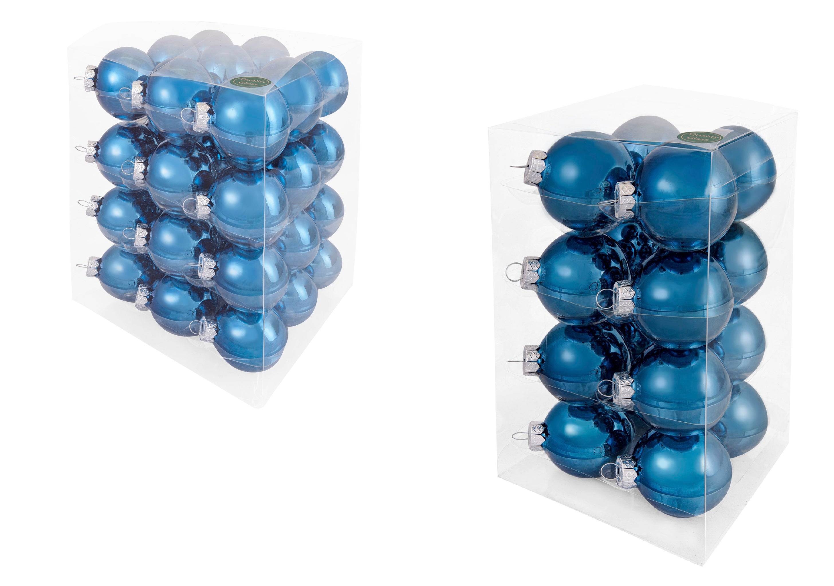 Decosy® Petrol Kerstballen Glas 48 stuks - 32x 60mm en 16x 80mm